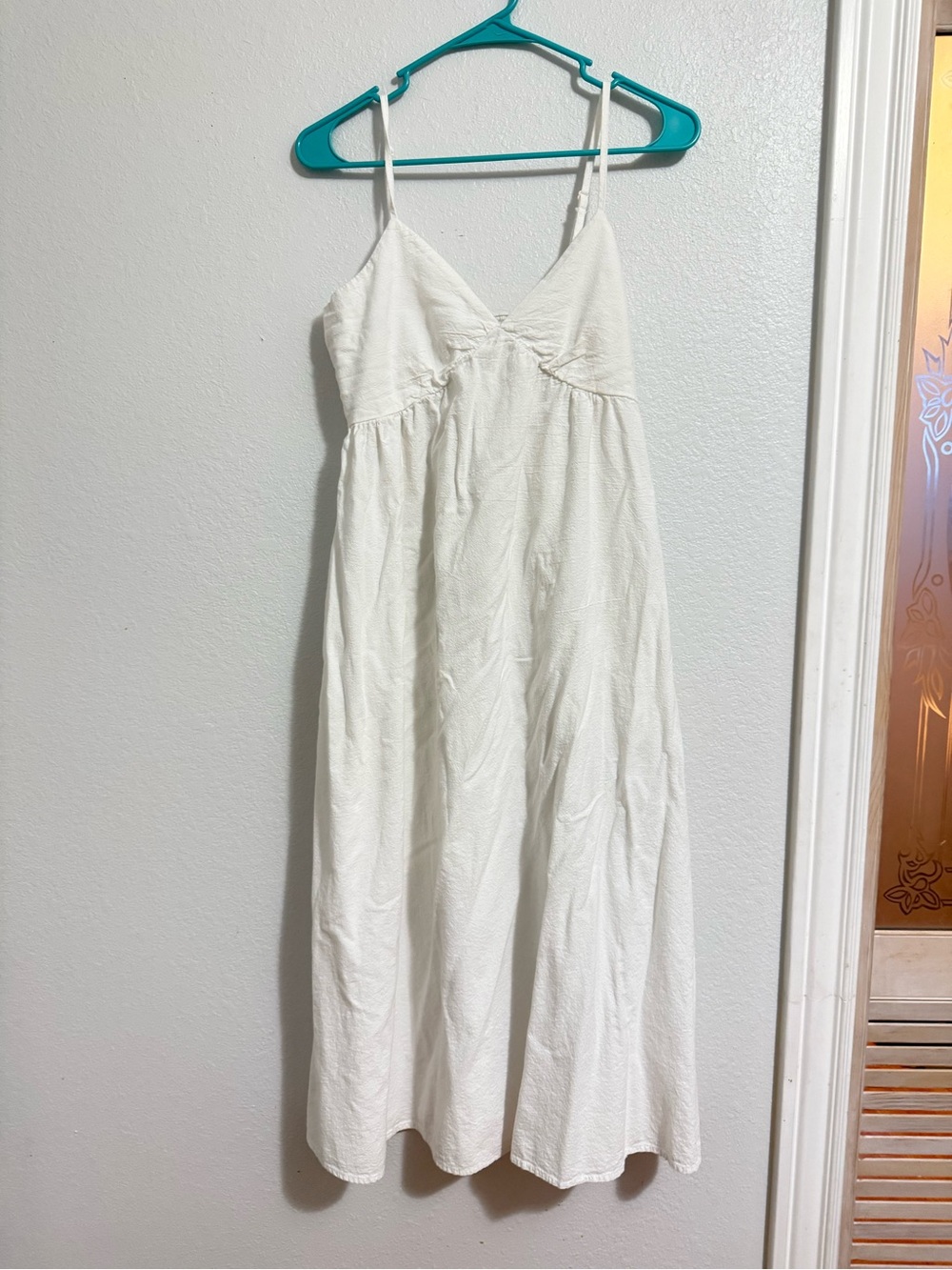 Women's White Cotton Blend Dress